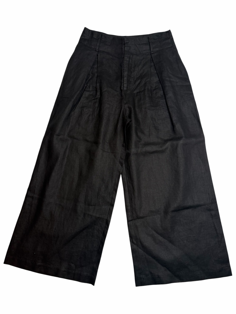 Opening Ceremony Black Linen Wide Leg Cropped Pants Women’s Size 6